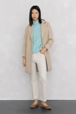 Pedro del Hierro Calças-Calça flare de veludo cropped Ecru