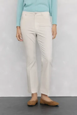 Pedro del Hierro Calças-Calça flare de veludo cropped Ecru