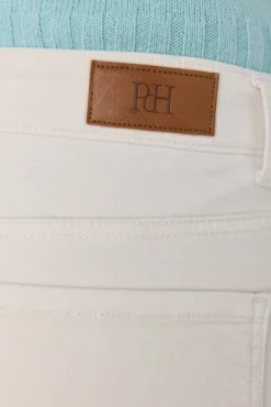 Pedro del Hierro Calças-Calça flare de veludo cropped Ecru