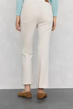 Pedro del Hierro Calças-Calça flare de veludo cropped Ecru