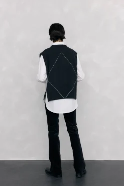 Pedro del Hierro Calças-Calça flare push-up de veludo Preto