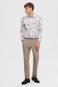 Selected Calças|Calças Clássicas-Calça formais slim fit. Tostado