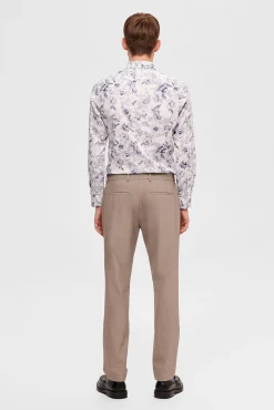 Selected Calças|Calças Clássicas-Calça formais slim fit. Tostado