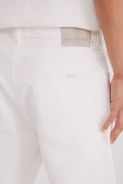 Springfield Jeans-Calça jeans branca reta bege
