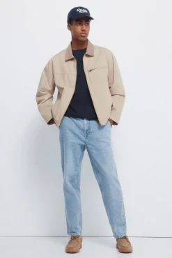 Springfield Jeans-Calça jeans calças chino lavada azul