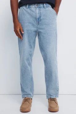 Springfield Jeans-Calça jeans calças chino lavada azul