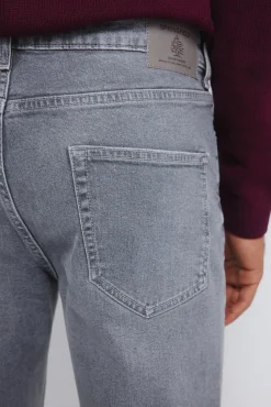 Springfield Jeans-Calça jeans cinza slim fit com lavagem média cinzento