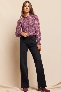 Slowlove Jeans|Calças-Calça jeans com abertura baixa Cinzento