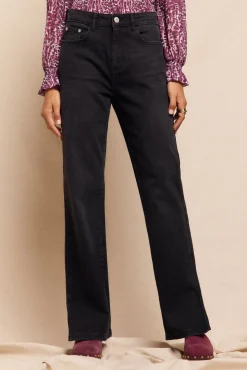 Slowlove Jeans|Calças-Calça jeans com abertura baixa Cinzento