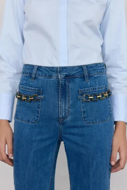 Pedro del Hierro Jeans-Calça jeans cropped Azul
