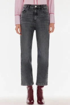 TFP by Tamara Falcó Jeans-Calça jeans cropped de perna larga Cizento