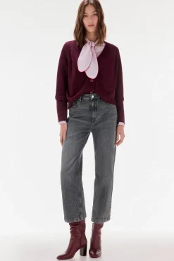 TFP by Tamara Falcó Jeans-Calça jeans cropped de perna larga Cizento