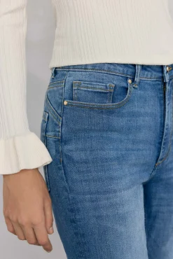 Pedro del Hierro Jeans|Calças-Calça jeans cropped flare push-up Azul