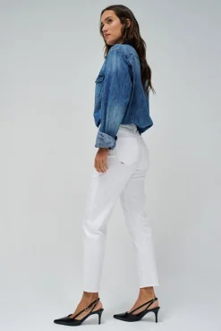 Salsa Jeans Jeans|Calças-Calça jeans cropped slim True Branco