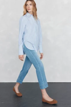 Pedro del Hierro Jeans|Calças-Calça jeans cropped Stovepipe Azul