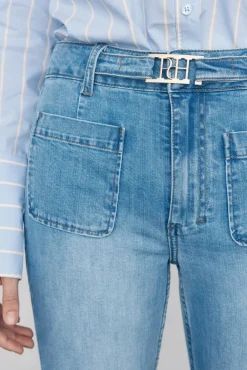 Pedro del Hierro Jeans|Calças-Calça jeans cropped Stovepipe Azul