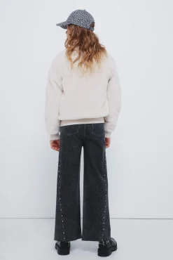 Springfield Kids Calças-Calça jeans culotte com denim para menina cinzento