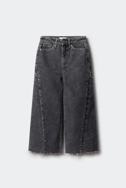 Springfield Kids Calças-Calça jeans culotte com denim para menina cinzento