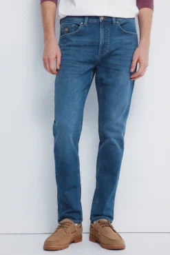 Springfield Jeans-Calça jeans de malha slim fit azul
