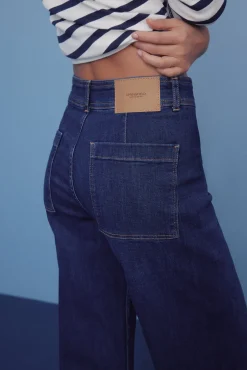 Springfield Jeans-Calça jeans de marinheiro azul