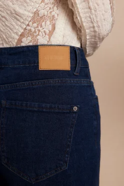 Slowlove Jeans|Calças-Calça jeans enrolada Azul