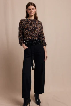 Slowlove Jeans|Calças-Calça jeans estilo barril Preto