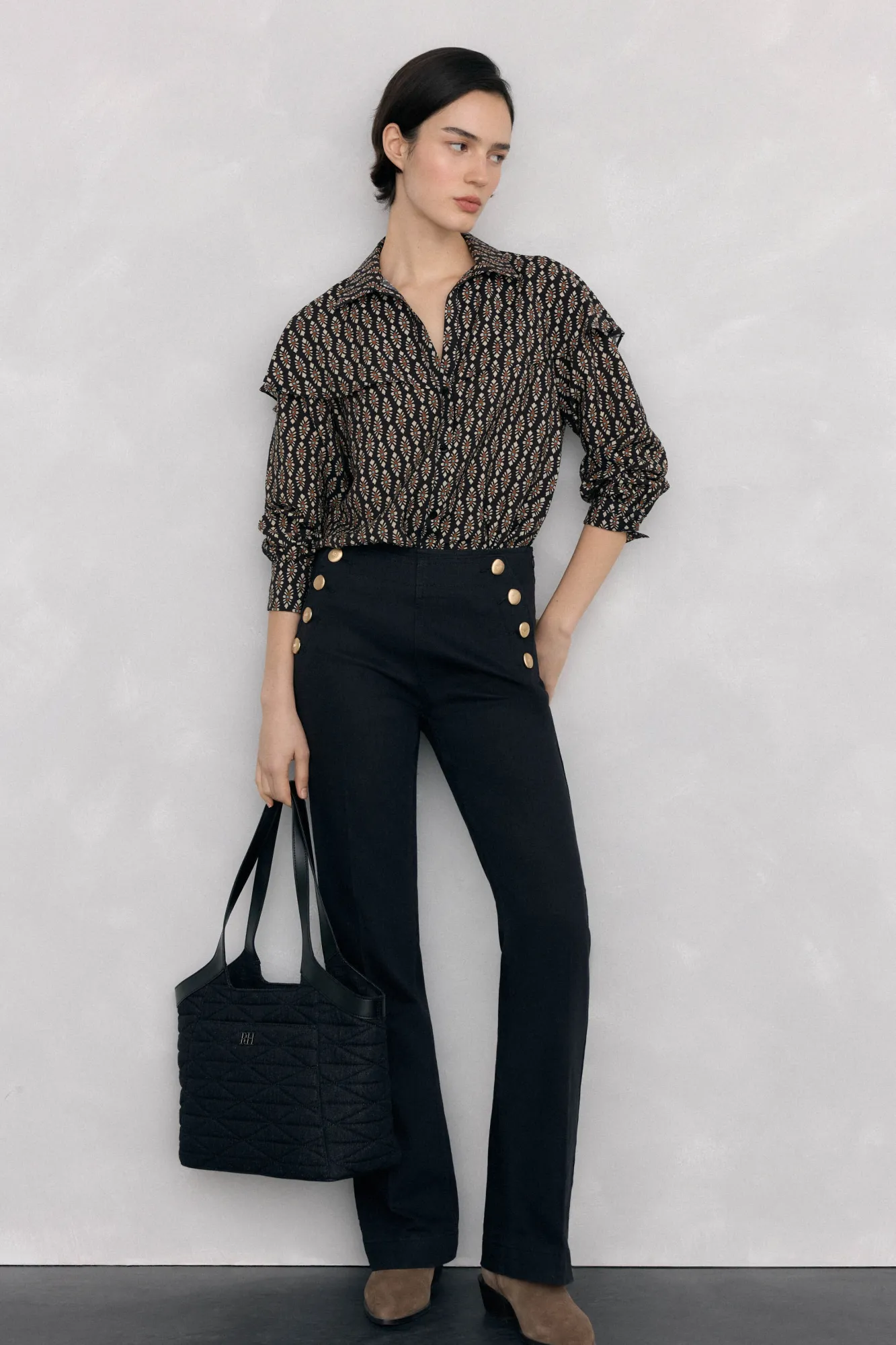 Pedro del Hierro Jeans-Calça jeans larga Preto