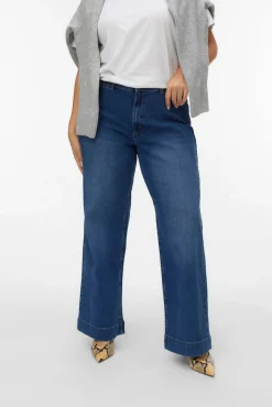 Vero Moda Curve Jeans-Calça jeans larga plus size Azul