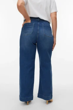 Vero Moda Curve Jeans-Calça jeans larga plus size Azul
