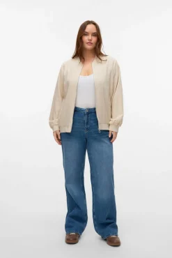 Vero Moda Curve Jeans|Calças-Calça jeans larga tamanho grande Azul