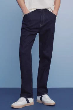 Springfield Jeans-Calça jeans lavagem desbotada azul