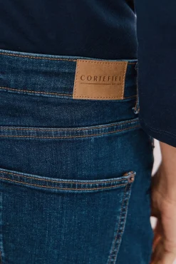 Cortefiel Jeans|Calças-calça jeans mamãe Azul