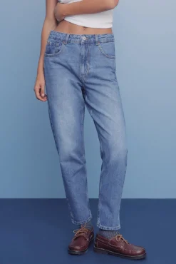 Springfield Jeans-calça jeans mamãe azul