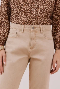 Cortefiel Jeans|Calças-calça jeans mamãe Castanho