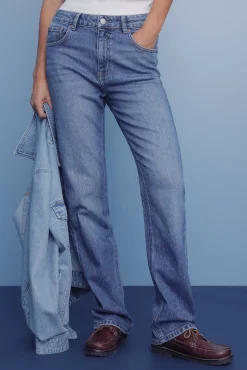 Springfield Jeans-Calça jeans reta azul
