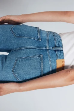 Springfield Jeans-Calça jeans reta com tachas azul