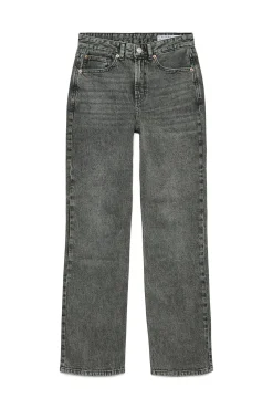 Vero Moda Jeans|Calças-Calça jeans reta de cintura alta Cinzento