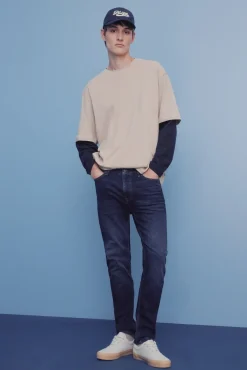 Springfield Jeans-Calça jeans skinny com lavagem escura azul