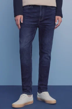 Springfield Jeans-Calça jeans skinny com lavagem escura azul