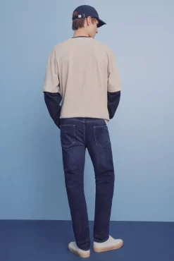 Springfield Jeans-Calça jeans skinny com lavagem escura azul