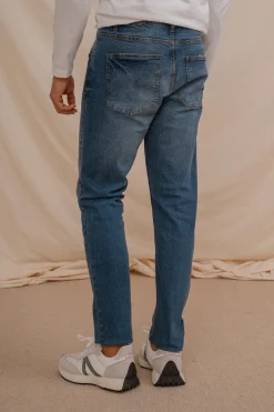 Celopman Calças-Calça Jeans Slim Básica azul