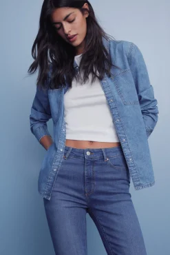 Springfield Jeans-Calça jeans slim cropped azul