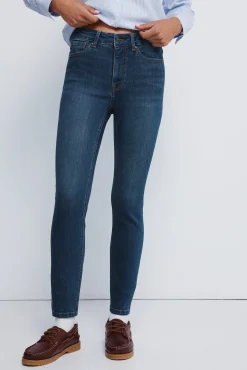 Springfield Jeans-Calça jeans slim cropped azul