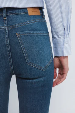 Springfield Jeans-Calça jeans slim cropped azul