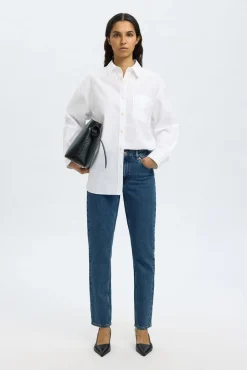 Selected Jeans-Calça jeans Slim Fit. Azul