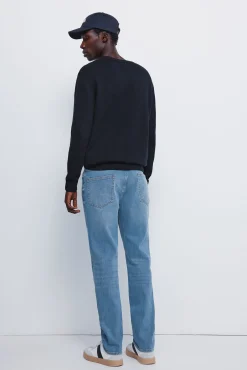 Springfield Jeans-Calça jeans slim fit com lavagem média azul