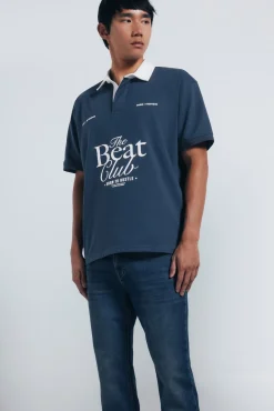 Springfield Jeans-Calça jeans slim fit de malha denim azul