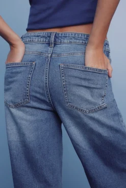 Springfield Jeans-Calça jeans super larga e confortável azul