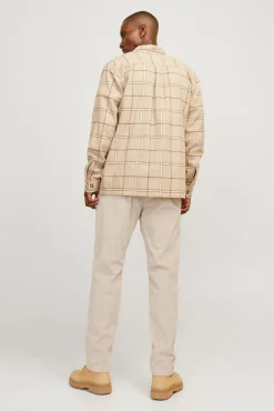 Jack & Jones Calças-Calça jogger de veludo cotelê cinzento