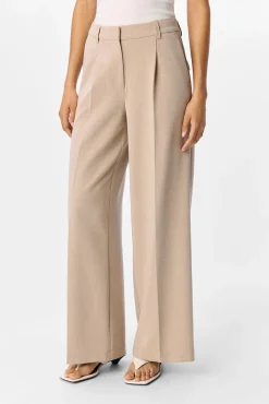 Object Calças-Calça largas com pregas Castanho